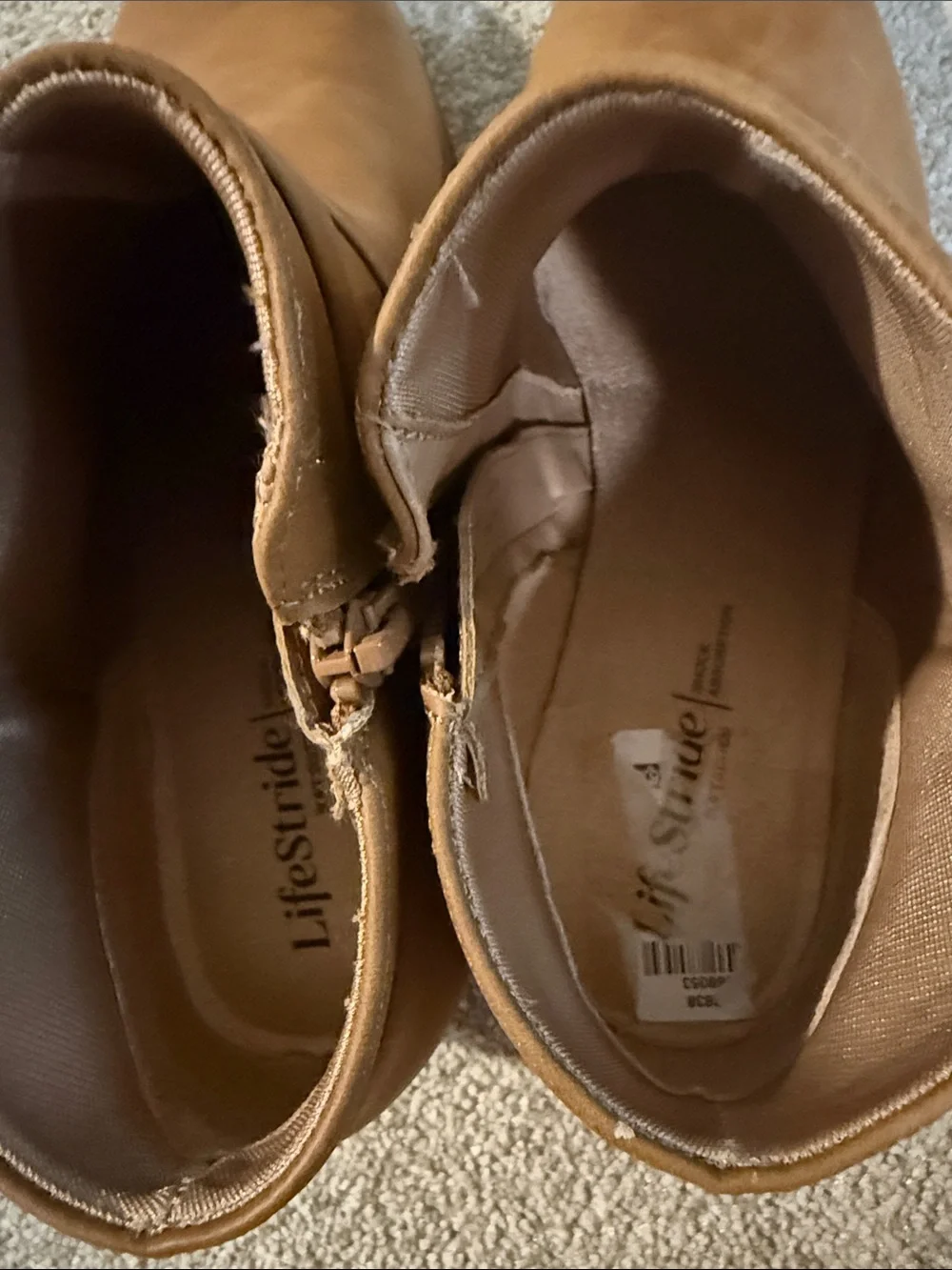 NWOB Life Stride Amara Tan Ankle Booties Size 11W